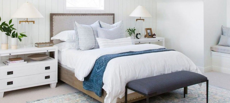 Get The Look: Spectacular Neutral Blue Bedroom