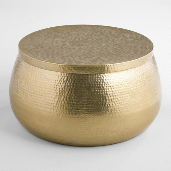 gold hammered coffee table round