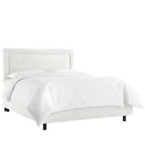 ivory upholstered bed