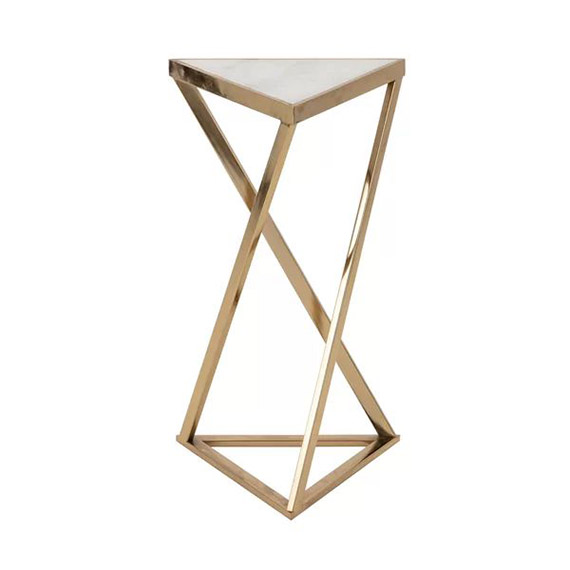 round gold side table