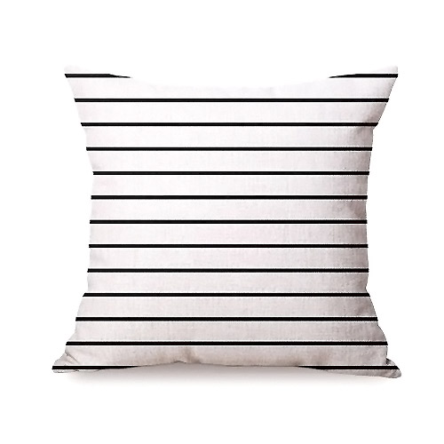 black and white striped throw pillow