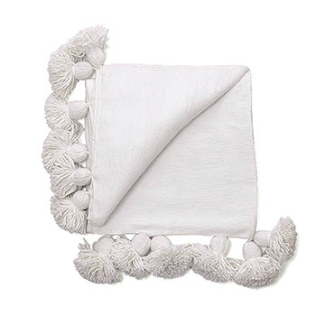 moroccan pom pom throw blanket