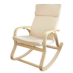 light wood and ivory rocking chair