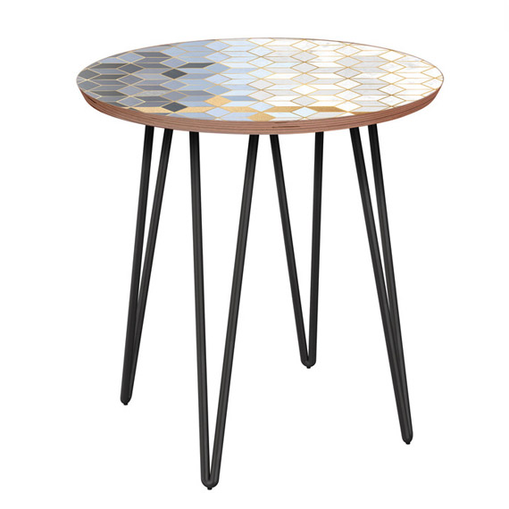 stella hairpin side table gold geometric top