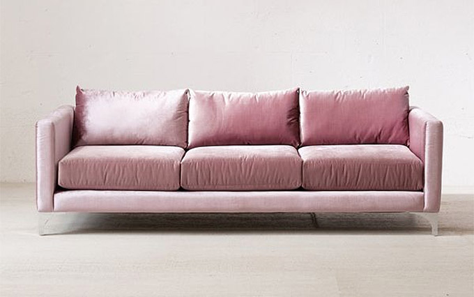 Urban outfitters chamberlin velvet sofa in lavender