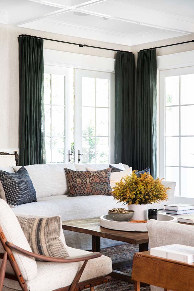 elegant green curtains design by amber interiors