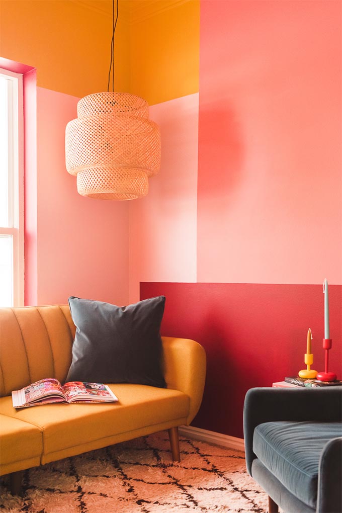 cheap home decor solution: color block your walls