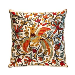 eclectic embroidered throw pillow