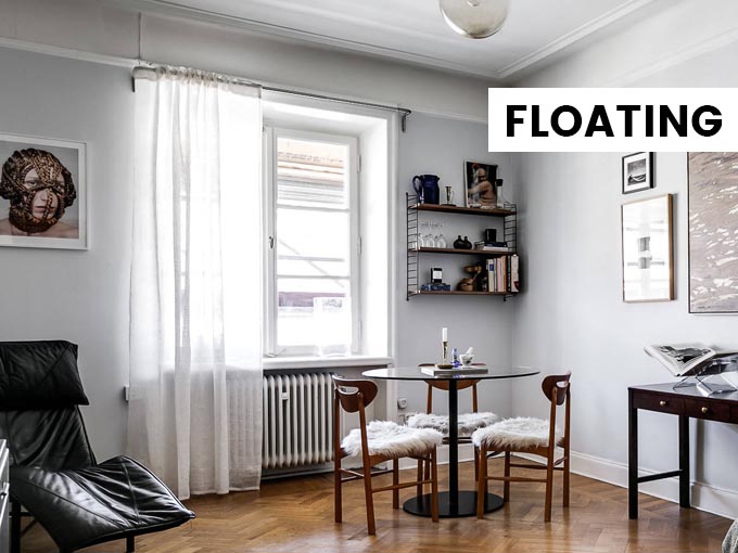 curtains floating example