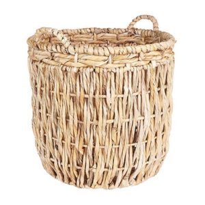 woven basket with vertical weave