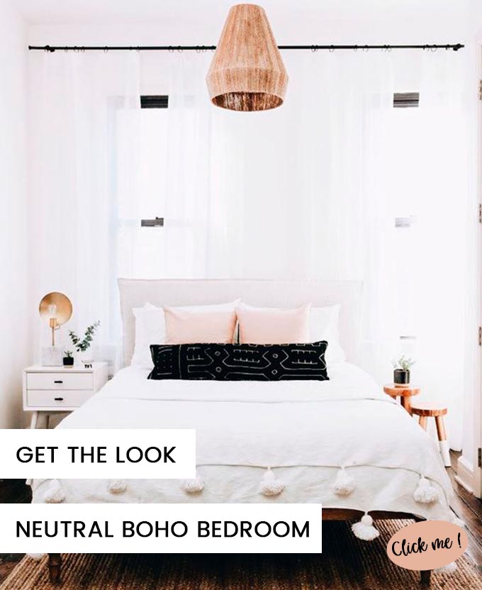 get the look boho neutral bedroom