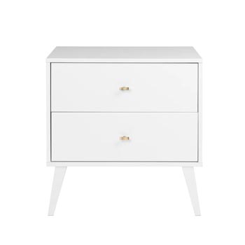 white midcentury style nightstand