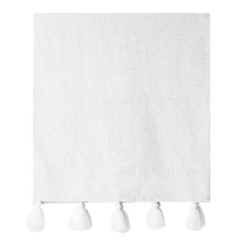 white tassel blanket