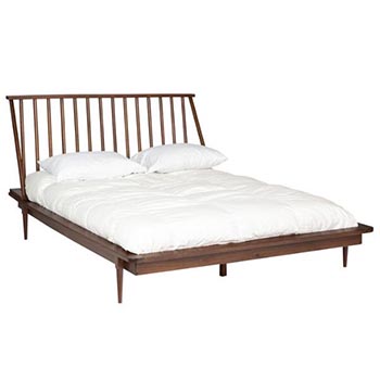 wood spindle boho bed