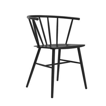 set of 2 black modern dining chair