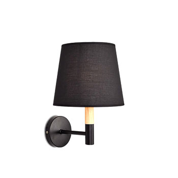 black modern sconce for a mcm dining room