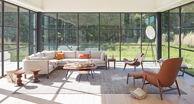 mid century modern style living room