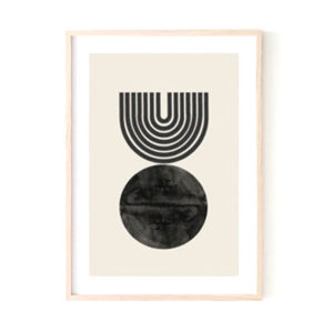 midcentury modern geometric art print for dining room artwork