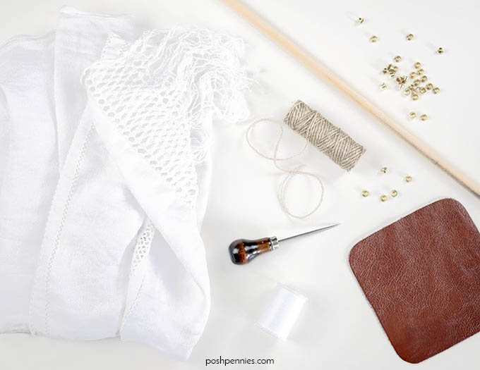 posh pennies easy no weave wall hanging - all the materials needed