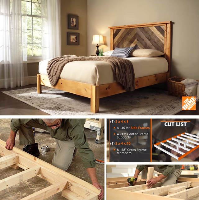 21 Awesome Diy Bed Frames You Can, How To Convert A Queen Bed Frame King