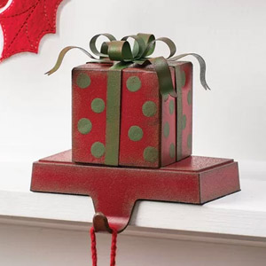 gift shaped stocking holder