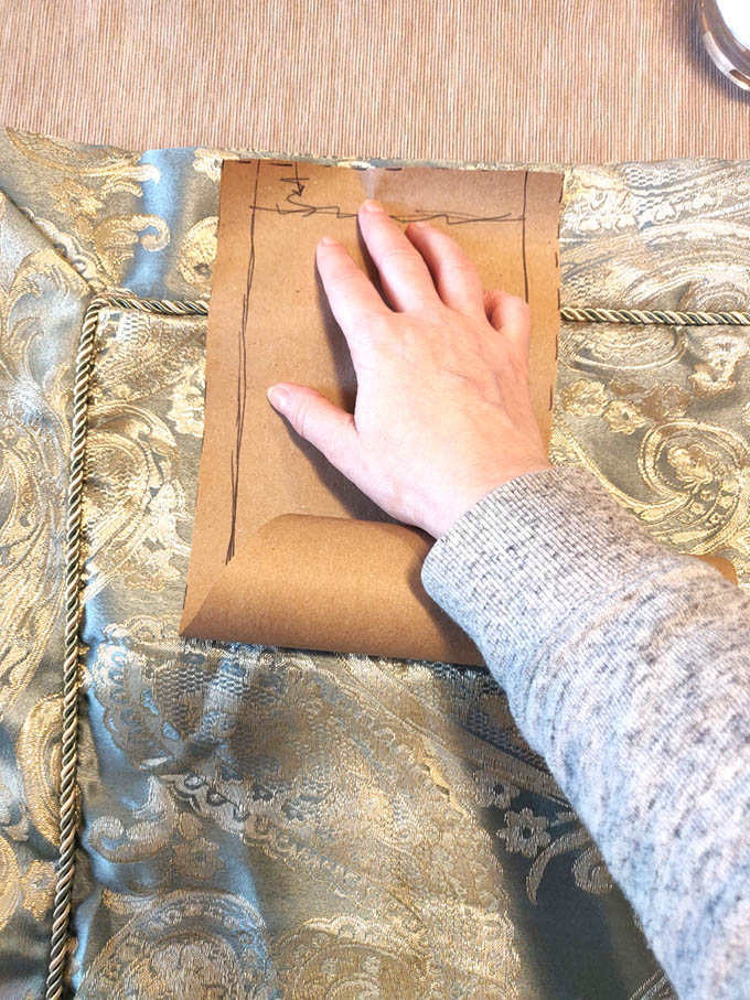 step 2 of how to make a DIY christmas stocking