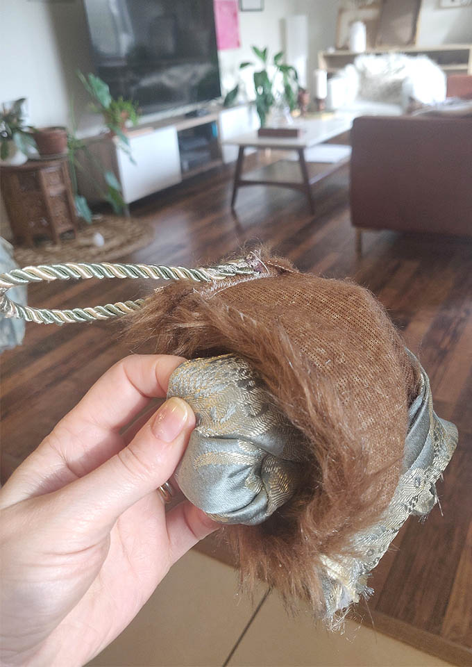 step 10 of how to make a DIY christmas stocking