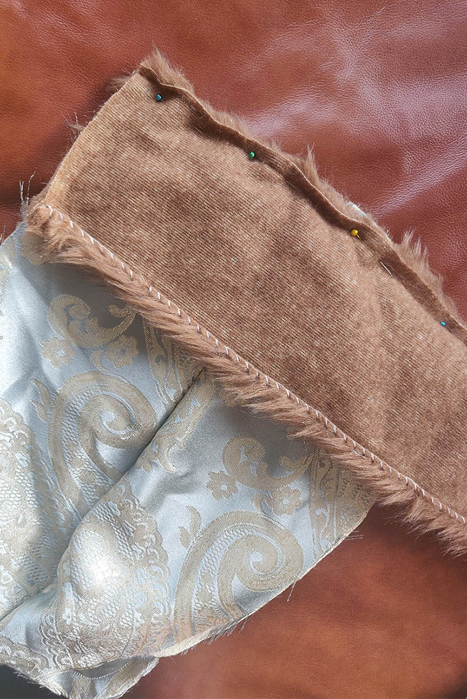 step 6 of how to make a DIY christmas stocking