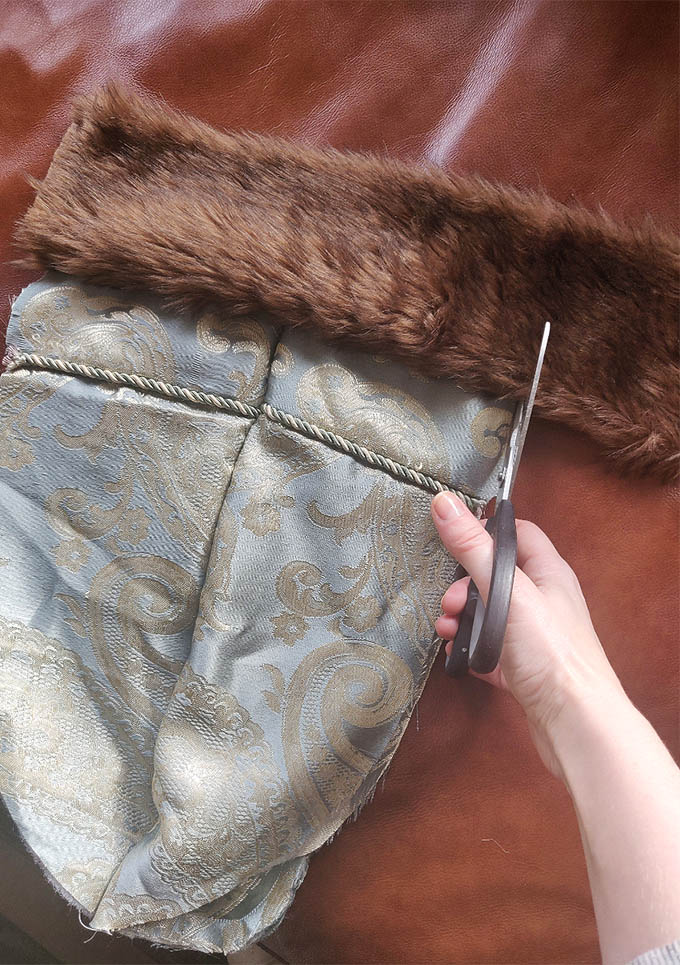 step 7 of how to make a DIY christmas stocking