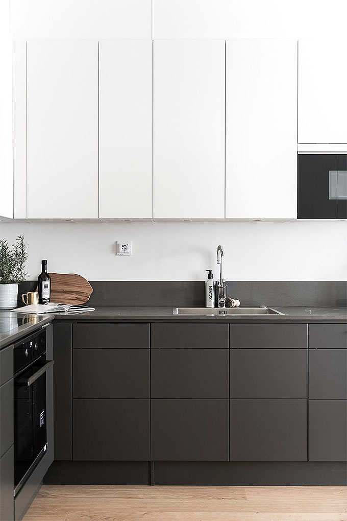 beautiful minimal scandinavian kitchen, free of clutter
