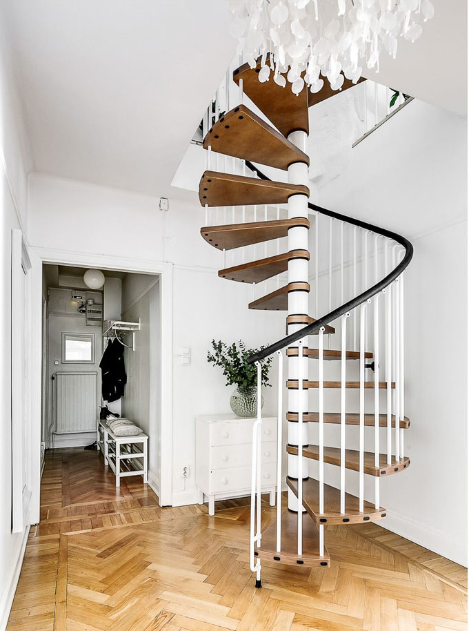 herringbone parquet flooring is a classic in scandinavian interiors