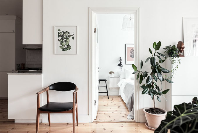 A lovely and calming view in a scandinavian interior