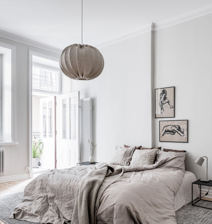 in scandinavian interior design, bedding is always simple yet extremely inviting