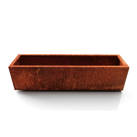steel planter for housing faux bamboo plants
