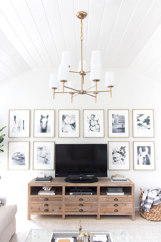 blending your TV into a gallery wall is one of the best tv wall ideas