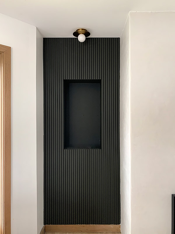 wood slat feature wall