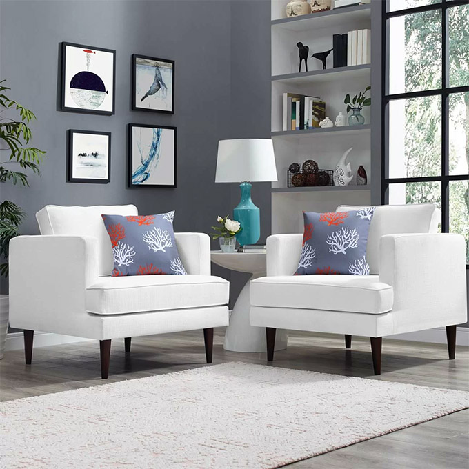 white accent chairs set of 2