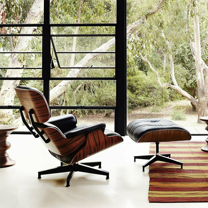 classic mid-century modern design staple: the eames lounge chair and ottoman