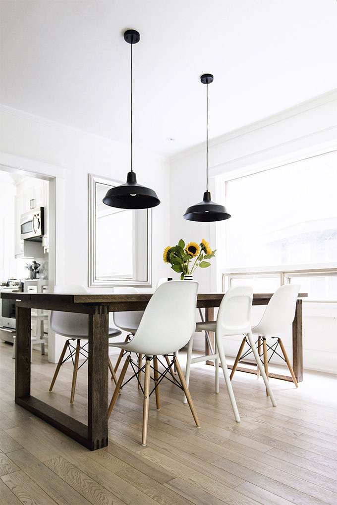one of the most well known pieces of mid-century modern design pieces are the eames molded plastic chairs