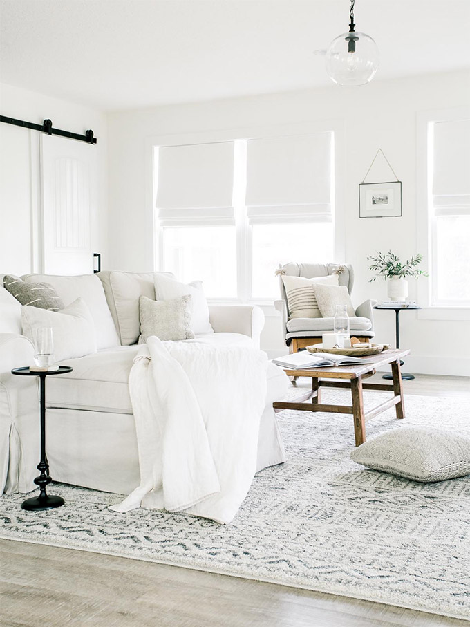 bright white neutral living room