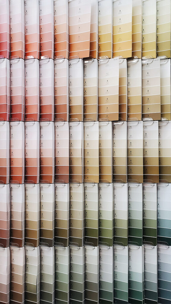 Large wall of paint chips