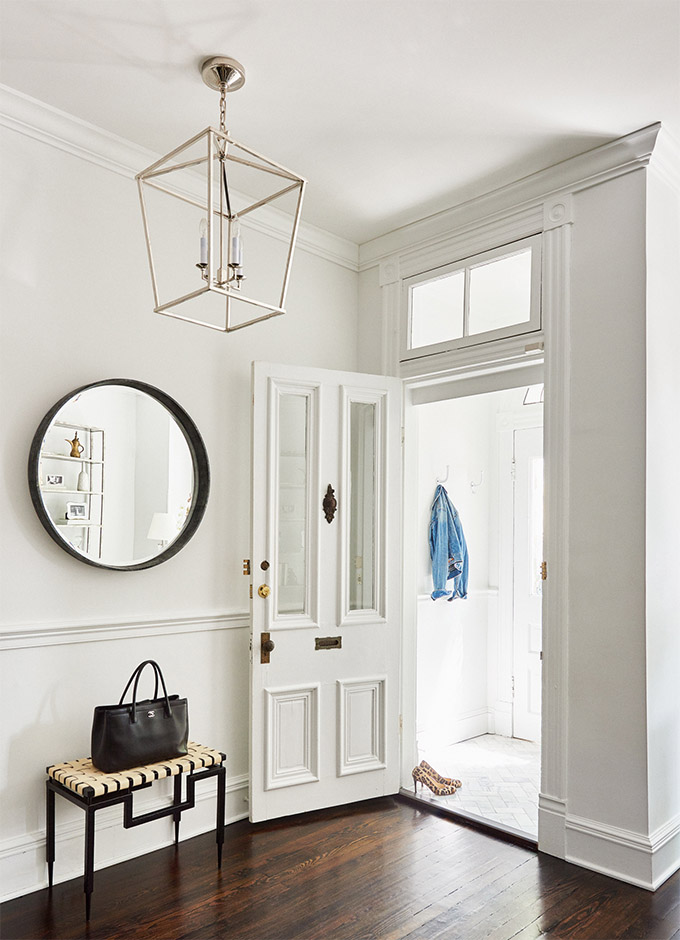 benjamin moore super white in a foyer designed by stuart nordin