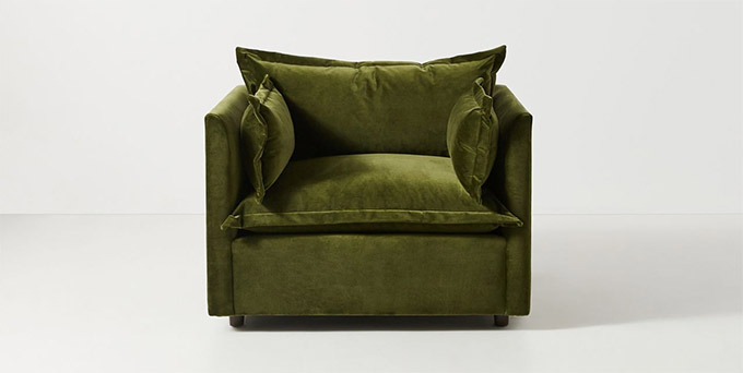 velvet green accent chair