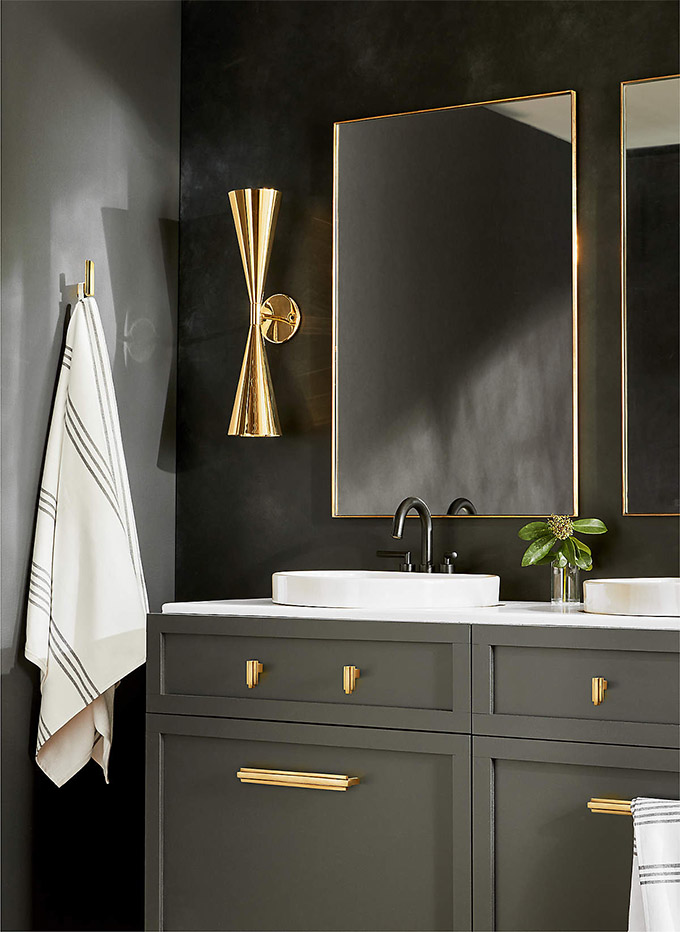 unlacquered brass hardware sold by cb2