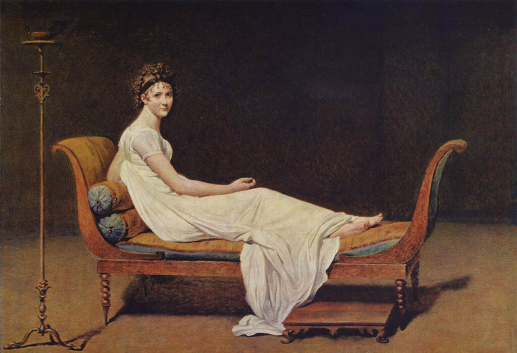 potrait of Juliette Recamier, painted by Jacques-Louis David