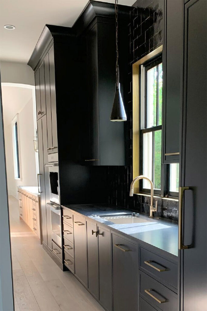 black kitchen painted in sherwin williams tricorn black