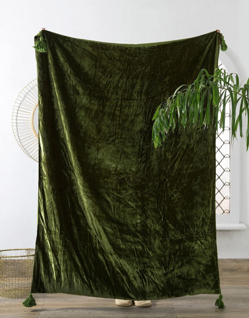 green velvet throw blanket