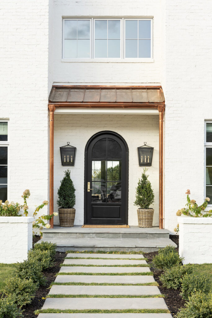 bm white dove on painted brick exterior 