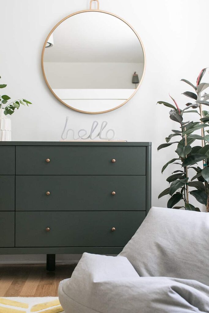 green bedroom dresser