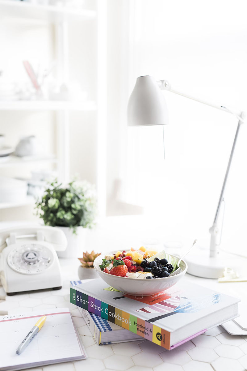 bright and clean decluttered desk area